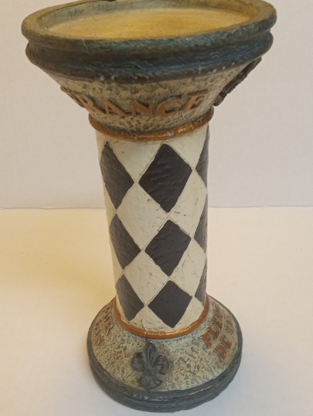 Fleur De Lis Candle Holder 9" Paris France